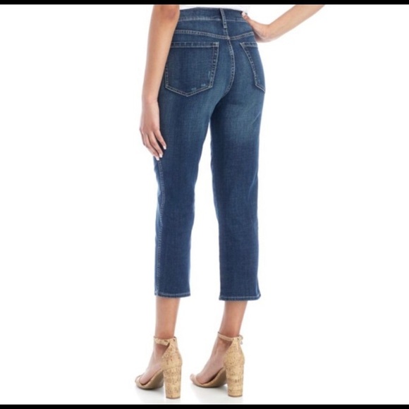 NWT Women’s Ella Moss High Waist Straight Cut Cropped Blue Jeans Size 24 - Picture 2 of 3